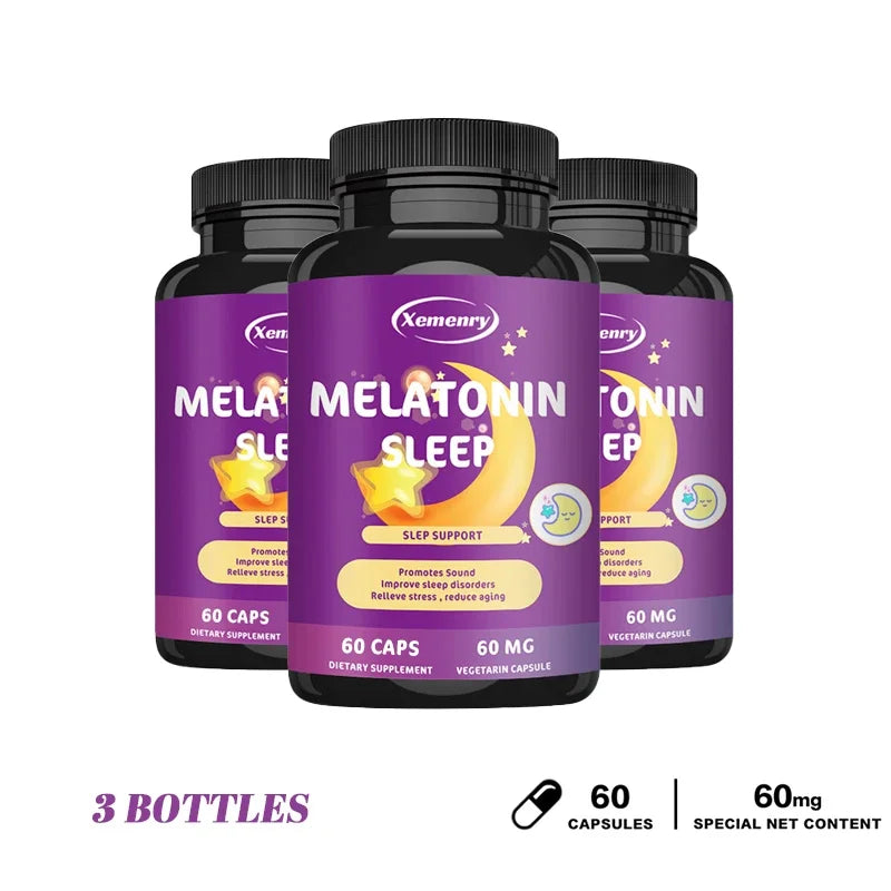 Melatonin Capsules - A Sleep Aid, Help You Fall Asleep Faster, Promote Sleep Health, and Improve Sleep Quality