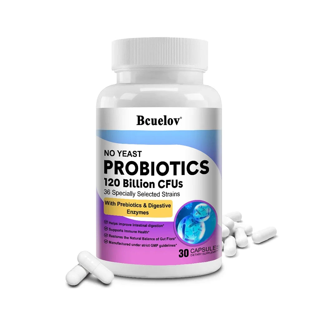 120 Billion Probiotics Contain Prebiotics and Digestive Enzymes To Improve Intestinal Digestion and Support Immune Health