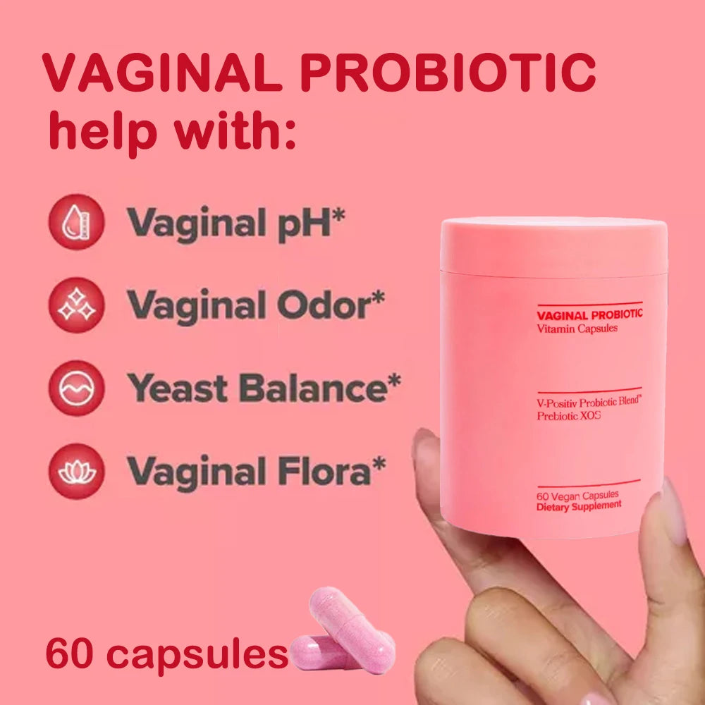 Vaginal Probiotic Vitamin Tablets pH Balance Vaginal Health Supplement for Women Vaginal Odor and Vaginal Flora - 60 Capsules