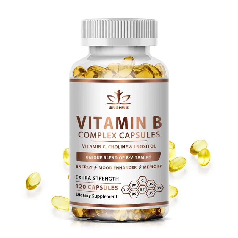 Efficient Vitamin B Complex Containing Vitamin C, B1, B2, B3, B5, B6, B12, Biotin Natural Energy Complex