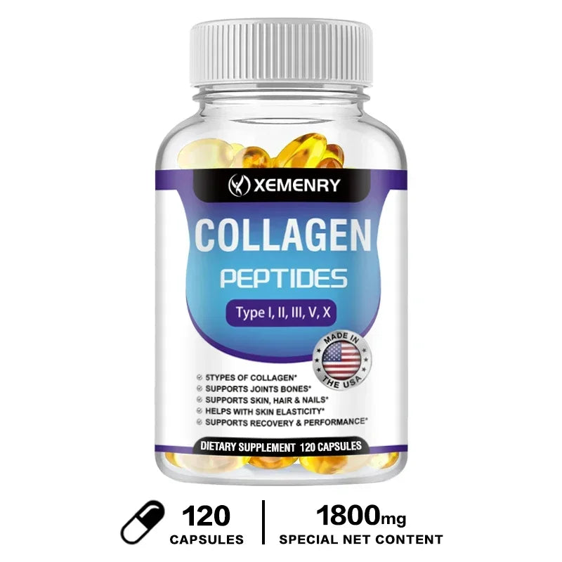 Collagen Peptide Capsules - Boosts Energy, Tightens Skin, Promotes Hair, Skin, Joint Health, Antioxidant