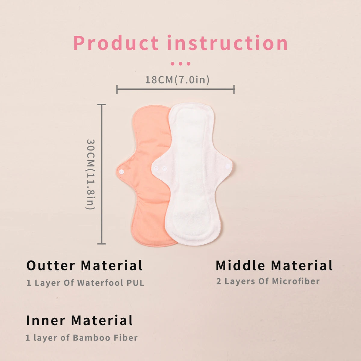 10Pcs/Set Large Women Reusable Menstural Pads for Monthly Thick Washable Sanitary Napkins Highly Absorbent Washable Heavy  Pads