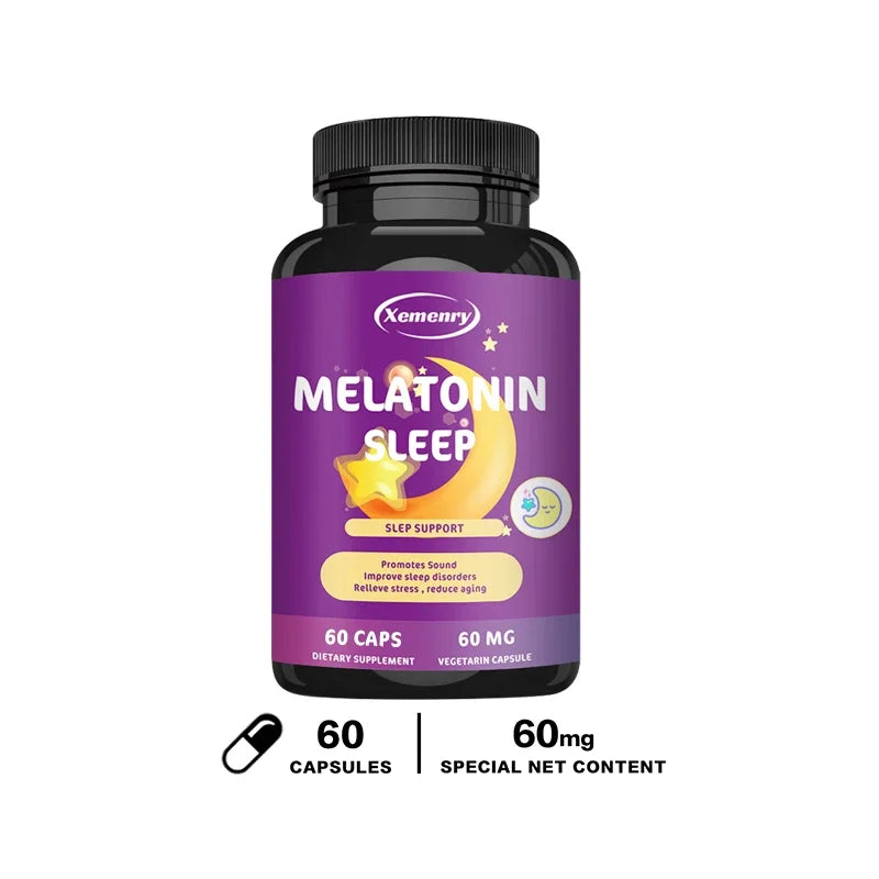 Melatonin Capsules - A Sleep Aid, Help You Fall Asleep Faster, Promote Sleep Health, and Improve Sleep Quality
