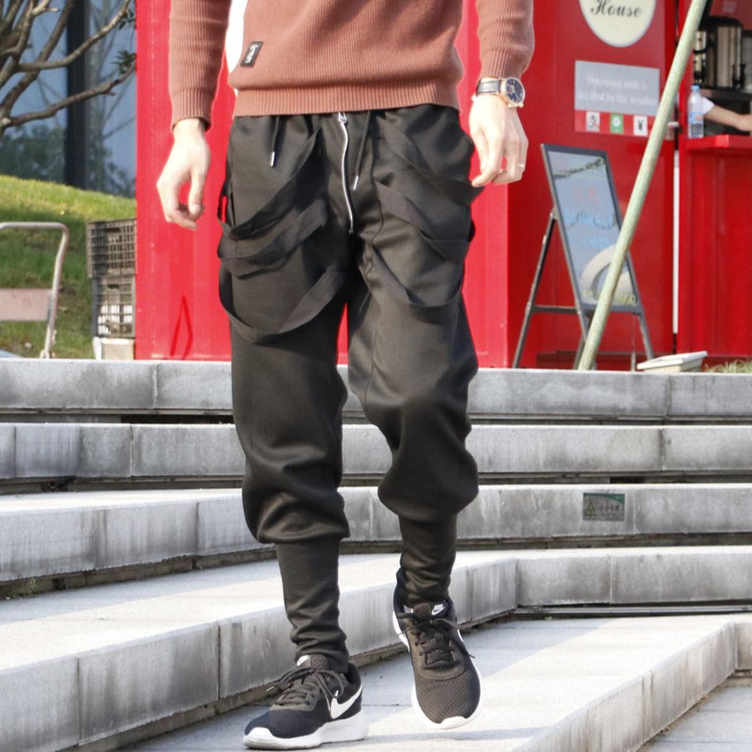 Men Tapered Drop Crotch Harem Pants