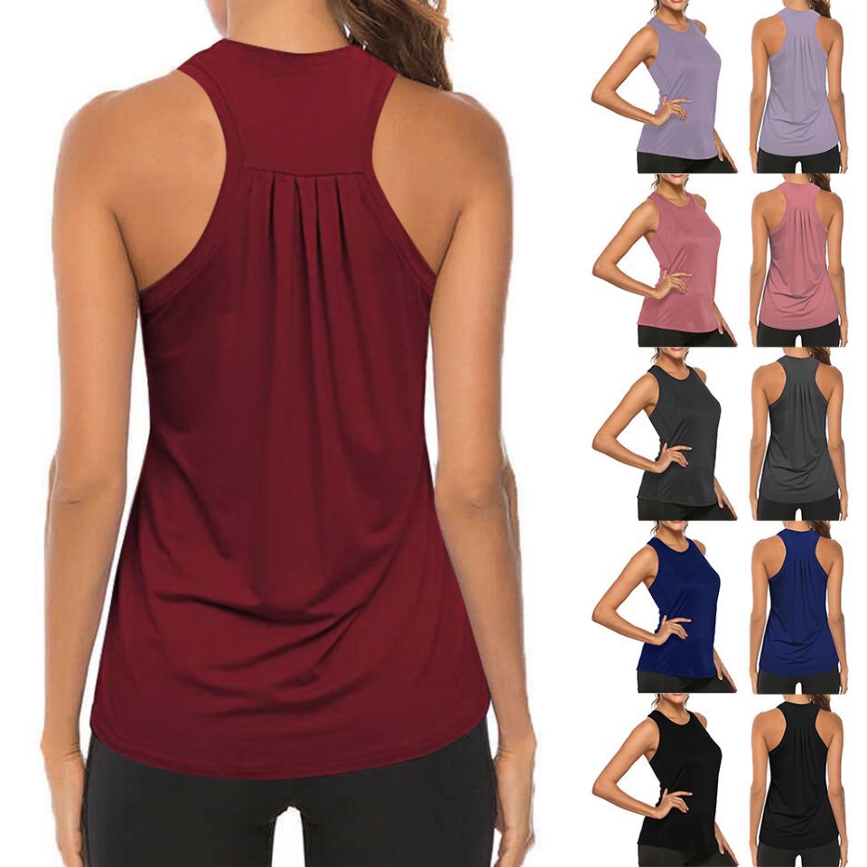 Breathable Yoga Sport Vest Women Sleeveless Fishnet Patchwork Tank Top